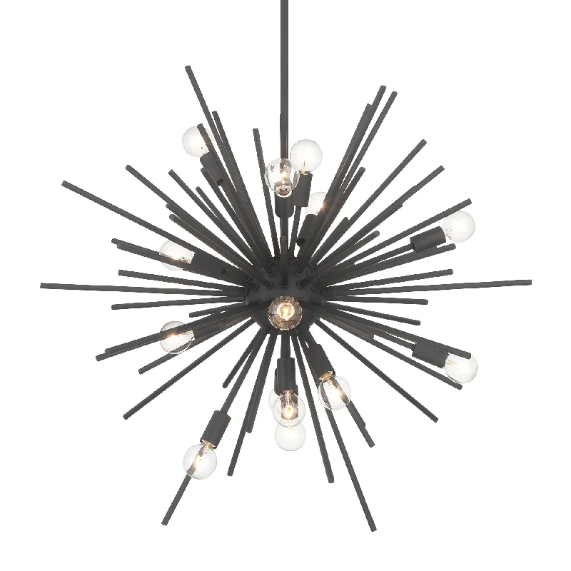 Industrial Flood Lighting for Outdoor Loading DocksBessel 30" 15 Lights Pendant Light Black Finish Industrial Flood Lighting for Outdoor Loading DocksBessel 30" 15 Lights Pendant Light Black Finish