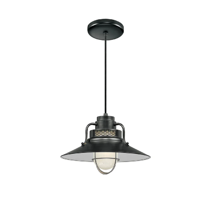Dust - Resistant Industrial Lighting for Dirty WorkspacesR Series 14" Cord Hung Railroad Shade Pendant Light Satin Black Finish
