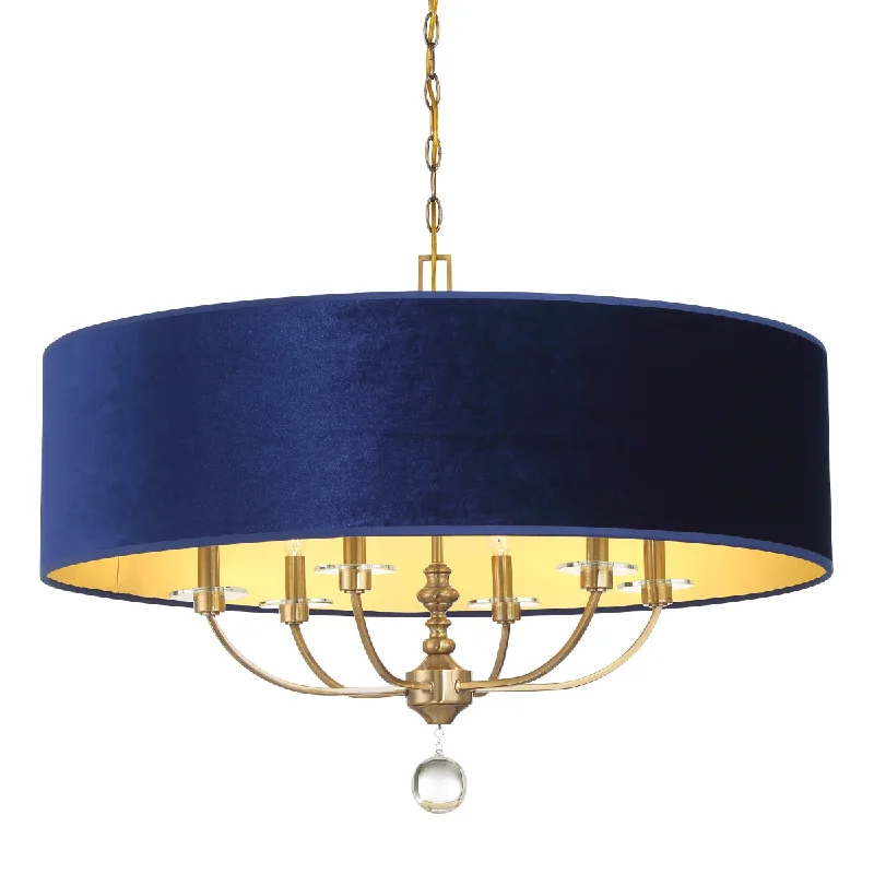 Industrial Lighting for Furniture FactoriesVan Noord 32" 6 Lights Pendant Light Blue Finish Industrial Lighting for Furniture FactoriesVan Noord 32" 6 Lights Pendant Light Blue Finish