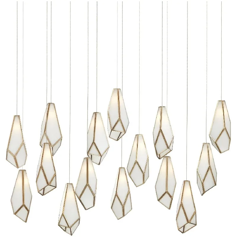 Track lighting with frosted glass shadesGlace Rectangular Multi-Light Pendant