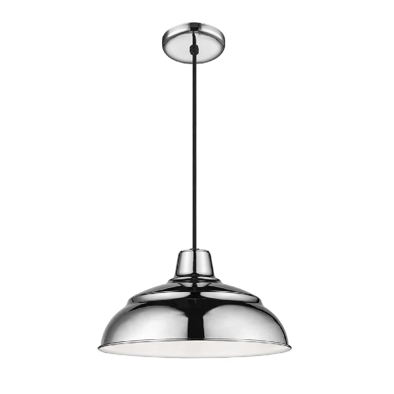 Industrial Lighting for Chemical PlantsR Series 14" Cord Hung Warehouse Pendant Light Polished Nickel Finish Industrial Lighting for Chemical PlantsR Series 14" Cord Hung Warehouse Pendant Light Polished Nickel Finish