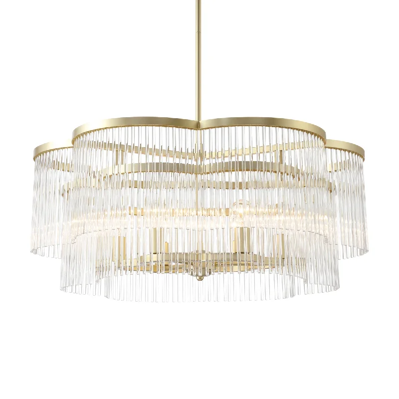 Industrial Lighting for Chemical PlantsAzura 34" 6 Lights Pendant Light Brass Finish Industrial Lighting for Chemical PlantsAzura 34" 6 Lights Pendant Light Brass Finish