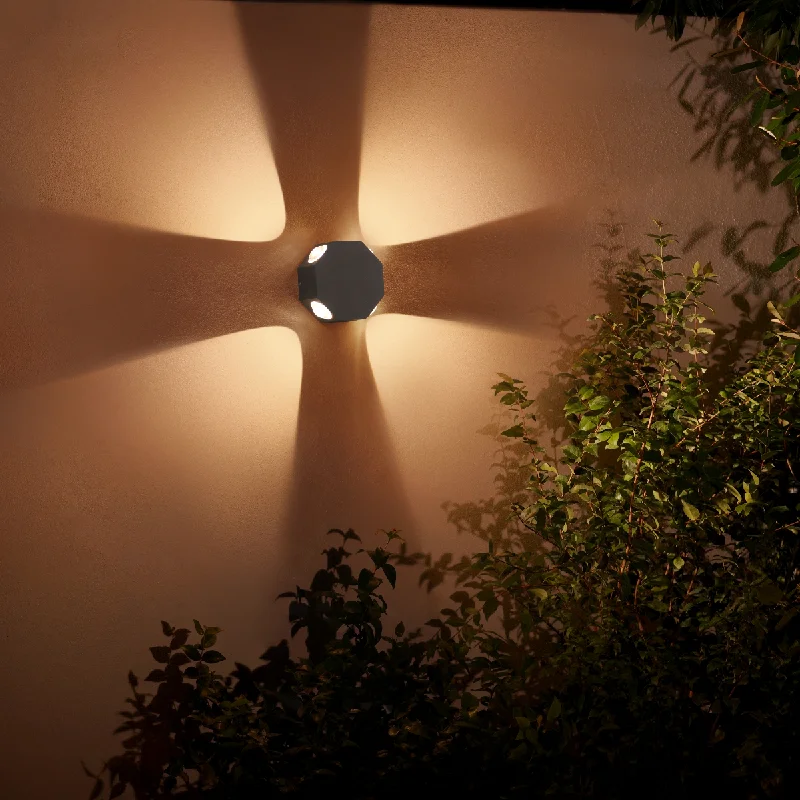 Track lighting with frosted glass shadesPhilips Tetris outdoor Wall washer