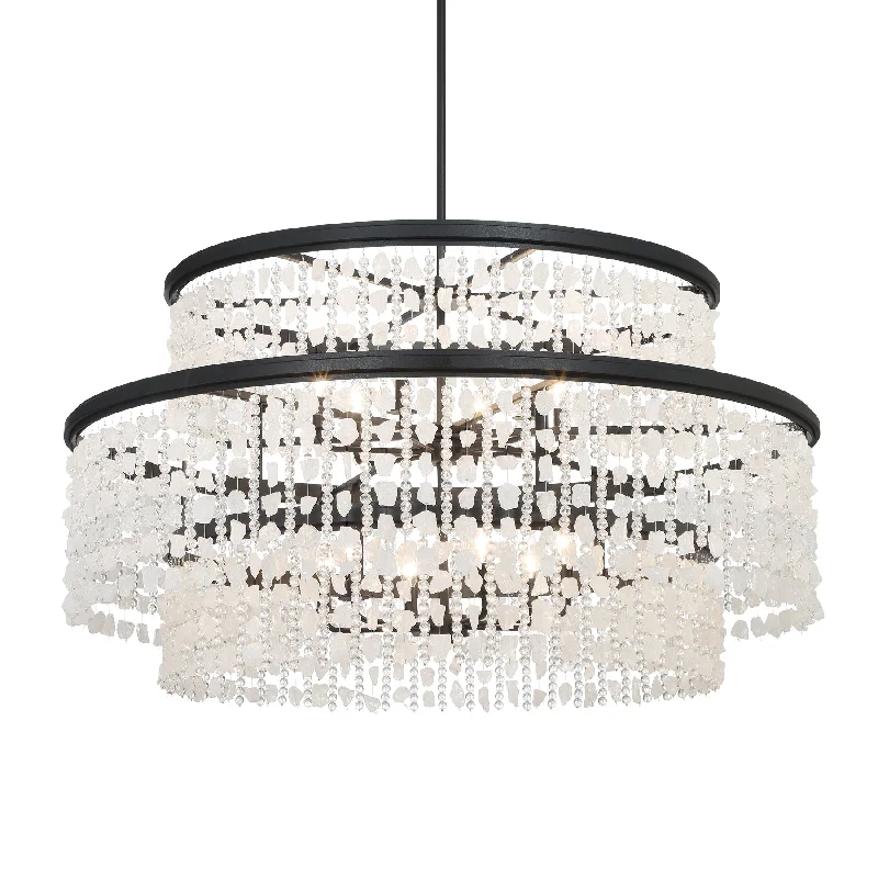 Industrial Lighting for Woodworking FactoriesShimmering Elegance 48" 12 Lights Chandelier Light Black Finish Industrial Lighting for Woodworking FactoriesShimmering Elegance 48" 12 Lights Chandelier Light Black Finish