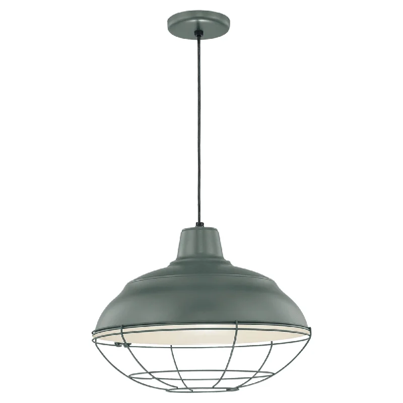 Industrial Lighting for Metal Fabrication ShopsR Series 17" Cord Hung Warehouse Pendant Light Satin Green Finish Industrial Lighting for Metal Fabrication ShopsR Series 17" Cord Hung Warehouse Pendant Light Satin Green Finish