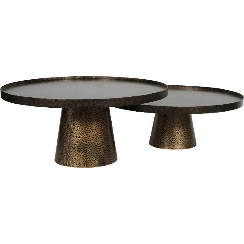 Track lighting for updating office lobbiesSandbanks Set of 2 Iron Coffee Tables in Rustic Antique Gold