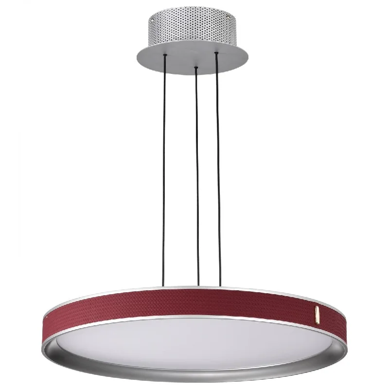 Corrosion - Resistant Industrial Lighting for Coastal FactoriesBandon 20" LED Pendant Light, Gray with Red Wrap, Acrylic Lens Corrosion - Resistant Industrial Lighting for Coastal FactoriesBandon 20" LED Pendant Light, Gray with Red Wrap, Acrylic Lens