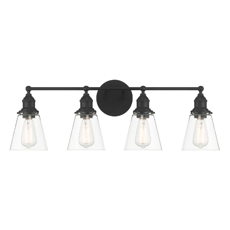 Color - Tunable Industrial Lighting for Special ApplicationsBarwell 33" 4 Lights Bathroom Vanity Light Black Finish Color - Tunable Industrial Lighting for Special ApplicationsBarwell 33" 4 Lights Bathroom Vanity Light Black Finish
