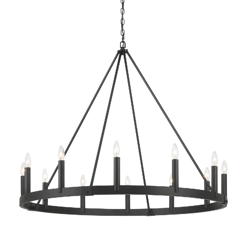 Industrial Lighting for Pharmaceutical ManufacturingDutton 42" 12 Lights Chandelier Black Finish Industrial Lighting for Pharmaceutical ManufacturingDutton 42" 12 Lights Chandelier Black Finish