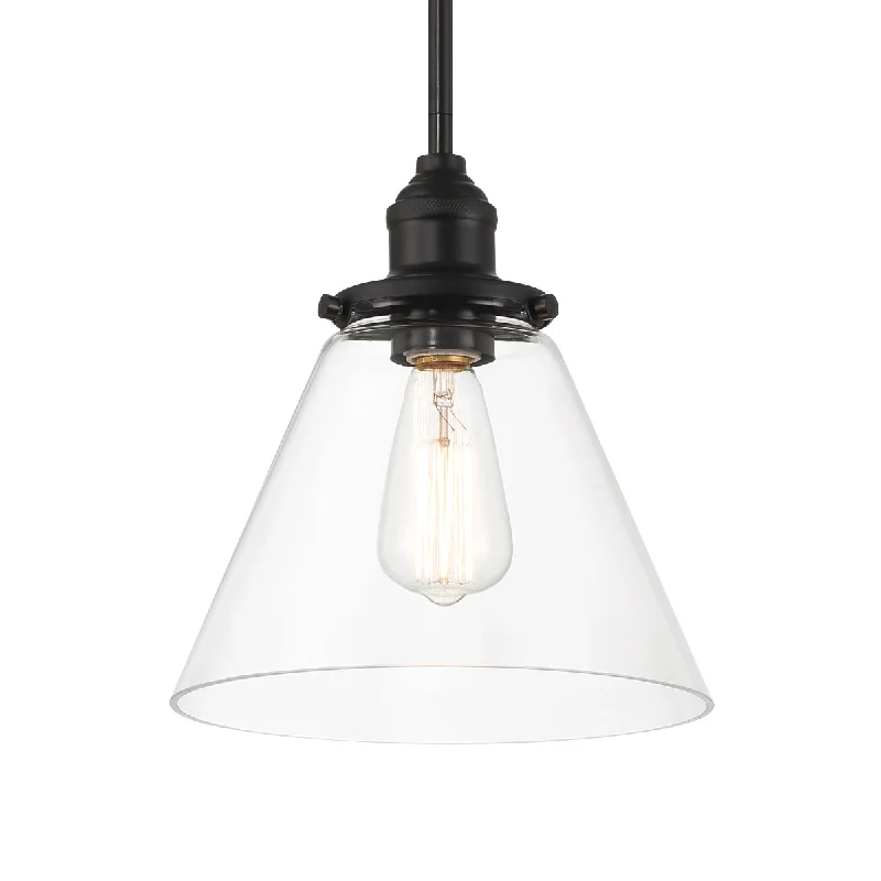 Shock - Resistant Industrial Lighting for Vibrating Machinery AreasBarwell 11" 1 Light Pendant Light Black Finish