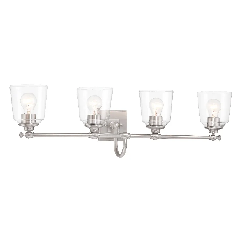 Industrial Exit Sign Lighting for Quick EvacuationAntonia 35" 4 Lights Vanity Light Brushed Nickel Finish
