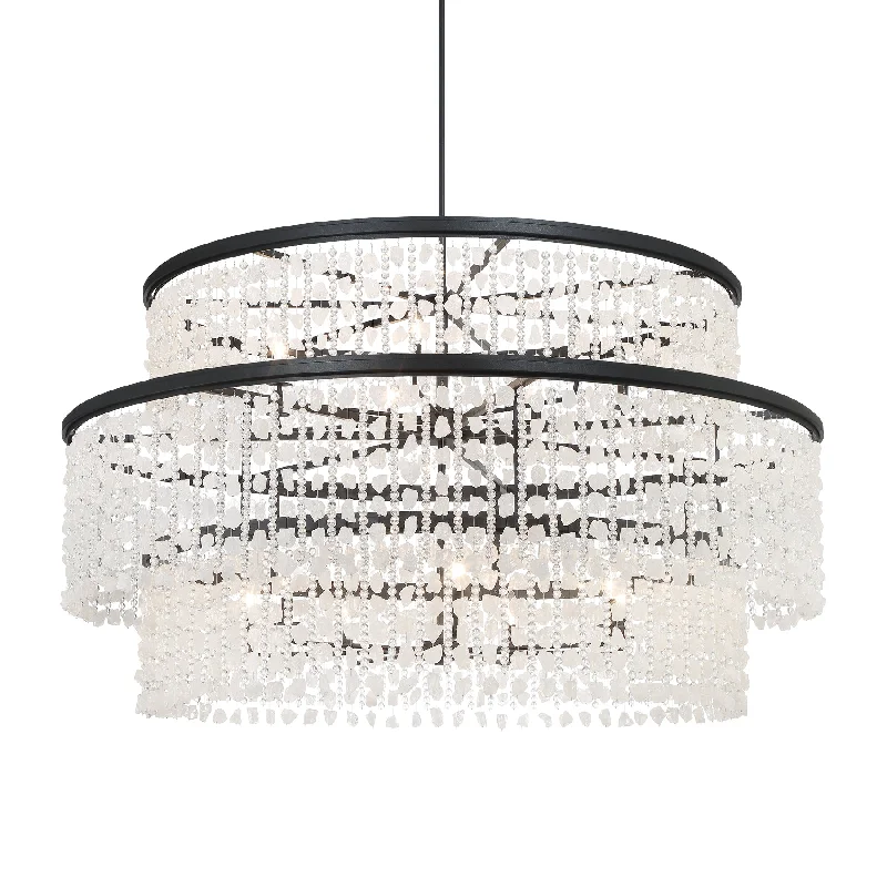 Industrial Lighting for Pharmaceutical ManufacturingShimmering Elegance 60" 14 Lights Chandelier Light Black Finish Industrial Lighting for Pharmaceutical ManufacturingShimmering Elegance 60" 14 Lights Chandelier Light Black Finish