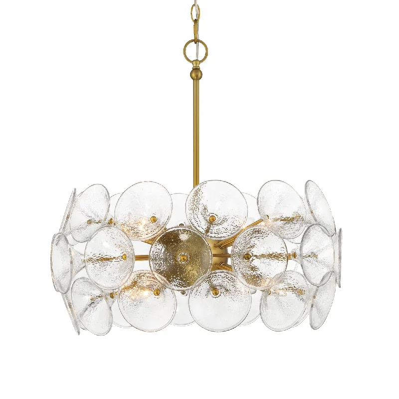 Industrial Lighting for Metal Fabrication ShopsWinter 22" 8 Lights Chandelier Brass Finish Industrial Lighting for Metal Fabrication ShopsWinter 22" 8 Lights Chandelier Brass Finish