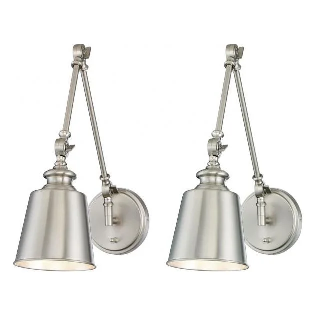 Waterproof track lighting for bathrooms1-Light Adjustable Wall Sconce (Set of 2)