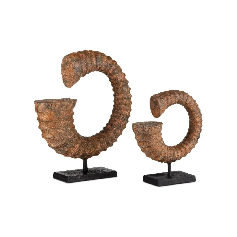 Track lighting with swivel heads for precise aimingFaux Horn Set of 2