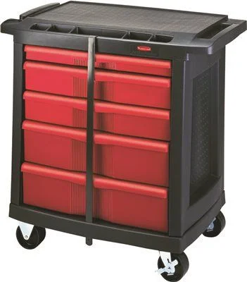 Track lighting with a brushed nickel finishMobile Work Center Black 5 Drawer