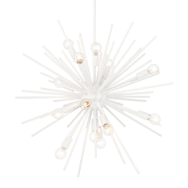 Industrial Emergency Lighting for Safety in FactoriesBessel 30" 15 Lights Pendant Light White Finish Industrial Emergency Lighting for Safety in FactoriesBessel 30" 15 Lights Pendant Light White Finish