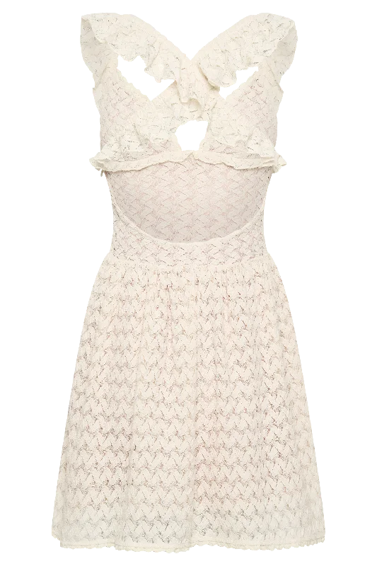 Ezra Lace Mini Dress - Ivory