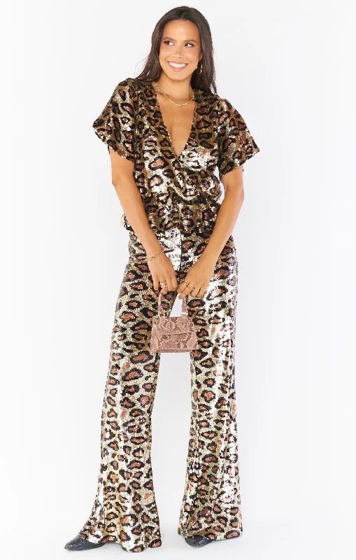 Gretta Pants ~ Party Cheetah Sequins