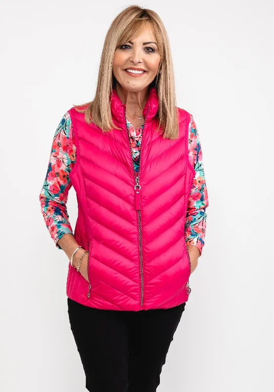 Frandsen Short Quilted Gilet, Fuchsia