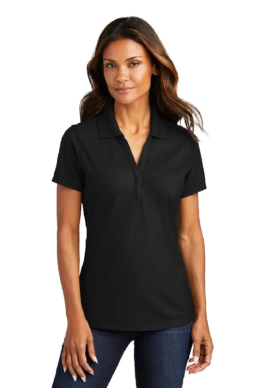 Port Authority Womens EZPerformance Moisture Wicking Short Sleeve Polo Shirt - Black