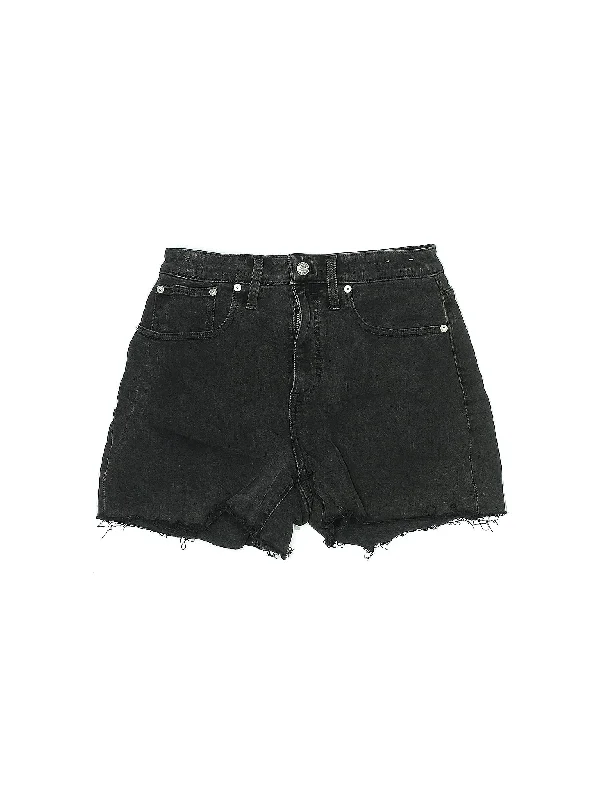 High-Rise Denim Shorts in Dark Wash