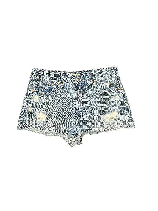 High-Rise Denim Shorts in Light Wash