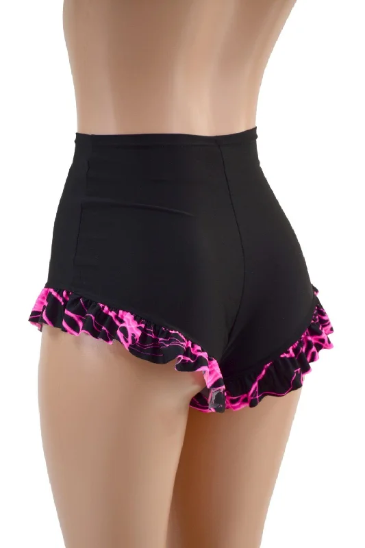 High Waist Siren Shorts with Ruffled Leg