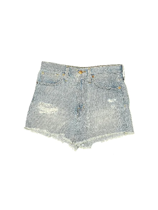 Mid-Rise Denim Shorts in Light Wash