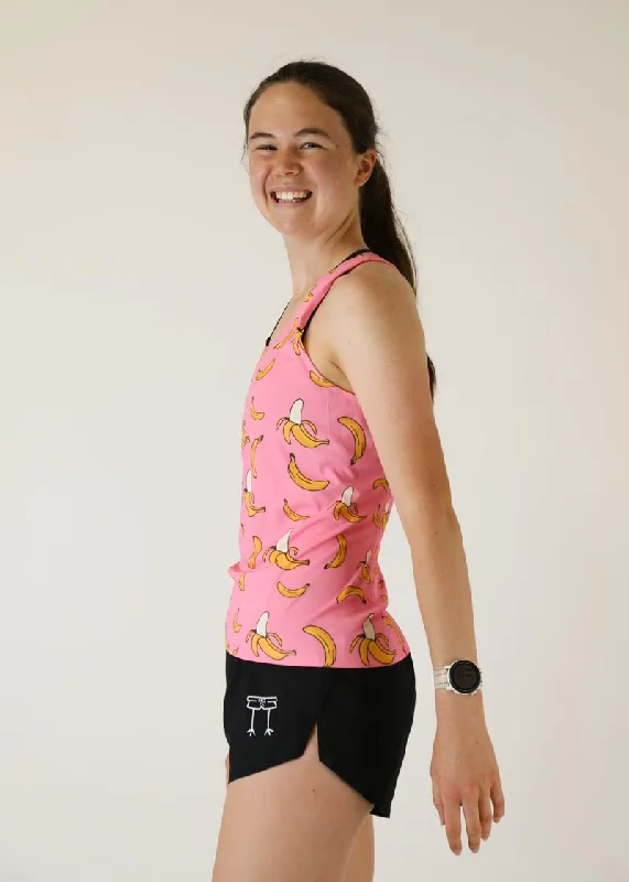 Women's Pink Bananas Performance Singlet