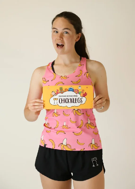 Women's Pink Bananas Performance Singlet