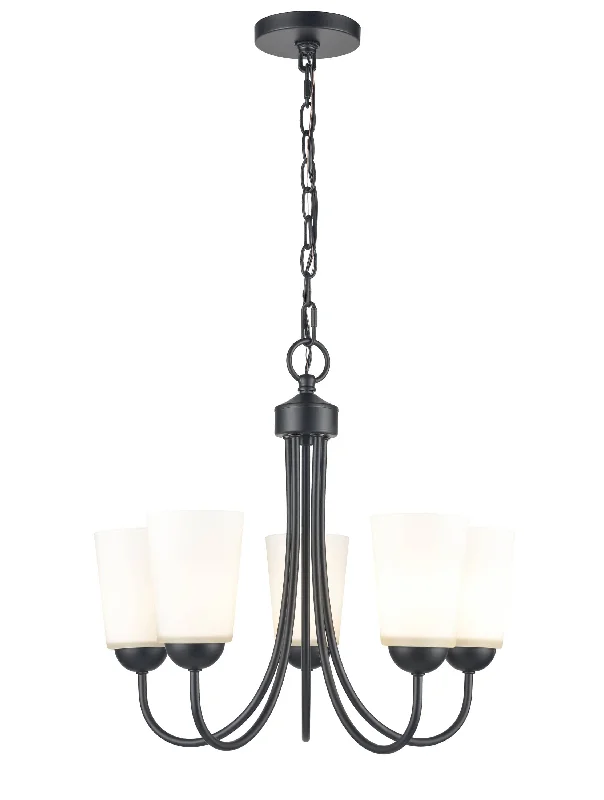 Chandeliers with Colored Glass for a Splash of ColorChandeliers with Colored Glass for a Splash of Color5 Lamps Ivey Lake Chandelier - Matte Black - Etched White Glass - 20in Diameter - E26 Medium Base Chandeliers with Colored Glass for a Splash of ColorChandeliers with Colored Glass for a Splash of Color5 Lamps Ivey Lake Chandelier - Matte Black - Etched White Glass - 20in Diameter - E26 Medium Base