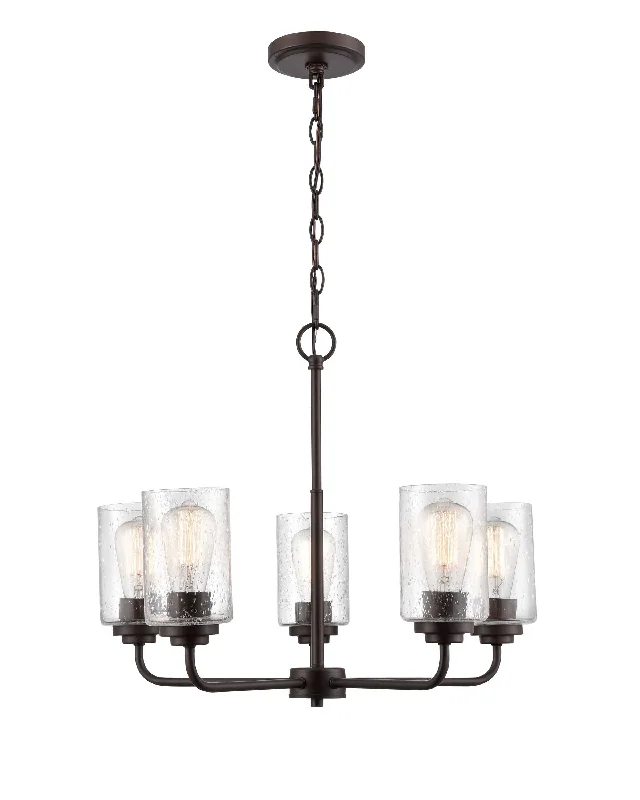 Chandeliers with Multiple Lights for Maximum IlluminationChandeliers with Multiple Lights for Maximum Illumination5 Lamps Moven Chandelier - Rubbed Bronze - Clear Seeded Glass - 23in Diameter - E26 Medium Base