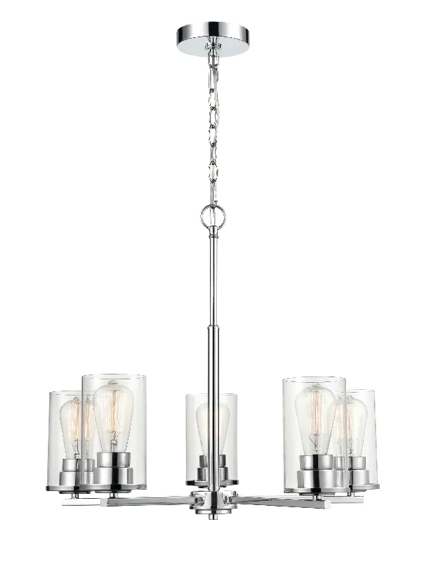 Chandeliers with Multiple Lights for Maximum IlluminationChandeliers with Multiple Lights for Maximum Illumination5 Lamps Verlana Chandelier - Chrome - Clear Glass - 24in Diameter - E26 Medium Base Chandeliers with Multiple Lights for Maximum IlluminationChandeliers with Multiple Lights for Maximum Illumination5 Lamps Verlana Chandelier - Chrome - Clear Glass - 24in Diameter - E26 Medium Base