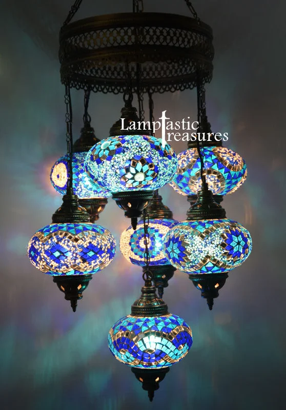 Chandeliers with Metal Frames in Bronze FinishChandeliers with Metal Frames in Bronze Finish7 Globe Turkish Mosaic Chandelier Chandeliers with Metal Frames in Bronze FinishChandeliers with Metal Frames in Bronze Finish7 Globe Turkish Mosaic Chandelier