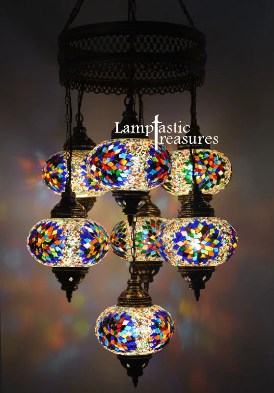 Victorian - Inspired Chandeliers with Ornate DetailsVictorian - Inspired Chandeliers with Ornate Details7 Globe Turkish Mosaic Chandelier Victorian - Inspired Chandeliers with Ornate DetailsVictorian - Inspired Chandeliers with Ornate Details7 Globe Turkish Mosaic Chandelier