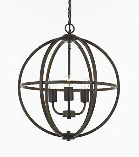 Chandeliers with Dimmable Lights for Ambiance ControlChandeliers with Dimmable Lights for Ambiance ControlContemporary Brushed Expresso 3 Light Orb Chandelier Pendant Lighting - J10-15-ORB/3
