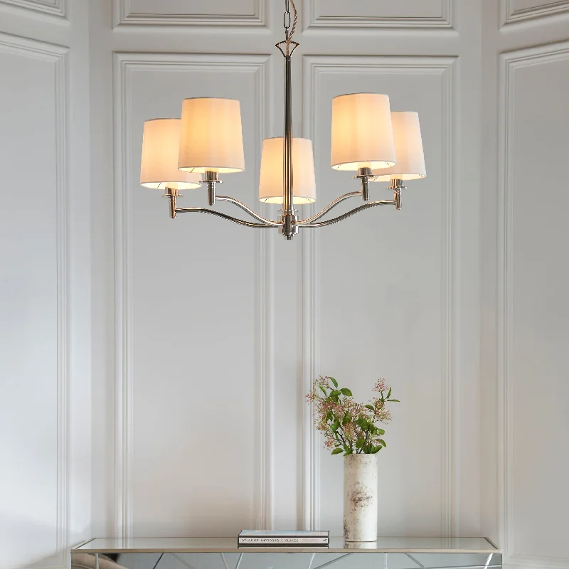 Small Chandeliers for Compact RoomsSmall Chandeliers for Compact RoomsEndon Ortona 5lt Pendant Nickel Small Chandeliers for Compact RoomsSmall Chandeliers for Compact RoomsEndon Ortona 5lt Pendant Nickel