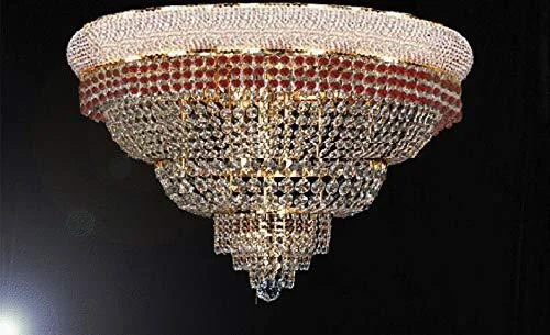 Chandeliers with Metal Frames in Bronze FinishChandeliers with Metal Frames in Bronze FinishFlush French Empire Crystal Chandelier Chandeliers Moroccan Style Lighting Trimmed with Ruby Red Crystal! Good for Dining Room, Foyer, Entryway, Family Room and More! H16" X W30" - G93-FLUSH/B74/CG/448/21 Chandeliers with Metal Frames in Bronze FinishChandeliers with Metal Frames in Bronze FinishFlush French Empire Crystal Chandelier Chandeliers Moroccan Style Lighting Trimmed with Ruby Red Crystal! Good for Dining Room, Foyer, Entryway, Family Room and More! H16" X W30" - G93-FLUSH/B74/CG/448/21
