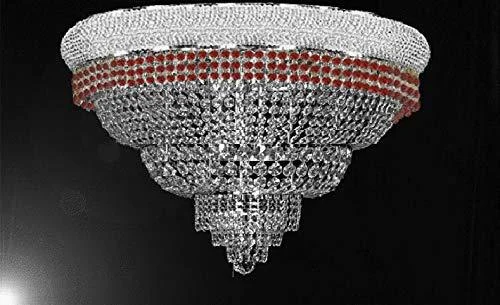 Chandeliers with Adjustable Arms for Directional LightingChandeliers with Adjustable Arms for Directional LightingFlush French Empire Crystal Chandelier Chandeliers Moroccan Style Lighting Trimmed with Ruby Red Crystal! Good for Dining Room, Foyer, Entryway, Family Room and More! H16" X W30" - G93-FLUSH/B74/CS/448/21 Chandeliers with Adjustable Arms for Directional LightingChandeliers with Adjustable Arms for Directional LightingFlush French Empire Crystal Chandelier Chandeliers Moroccan Style Lighting Trimmed with Ruby Red Crystal! Good for Dining Room, Foyer, Entryway, Family Room and More! H16" X W30" - G93-FLUSH/B74/CS/448/21