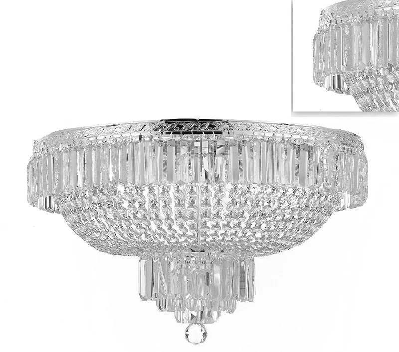 Chandeliers with Multiple Lights for Maximum IlluminationChandeliers with Multiple Lights for Maximum IlluminationFrench Empire Crystal Semi Flush Basket Chandelier Chandeliers Lighting! H18" X W24" - F93-B102/FLUSH/CS/870/9 Chandeliers with Multiple Lights for Maximum IlluminationChandeliers with Multiple Lights for Maximum IlluminationFrench Empire Crystal Semi Flush Basket Chandelier Chandeliers Lighting! H18" X W24" - F93-B102/FLUSH/CS/870/9