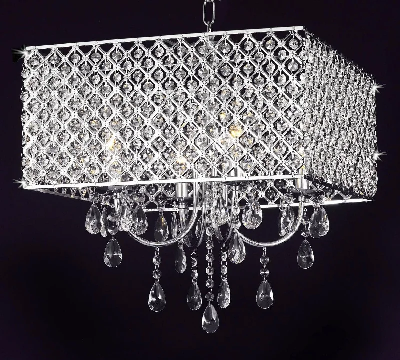 Large Chandeliers for Grand Halls and FoyersLarge Chandeliers for Grand Halls and FoyersModern Contemporary Chrome / Crystal 4-light Square Ceiling Chandelier Chandeliers Lighting - G7-2129/4
