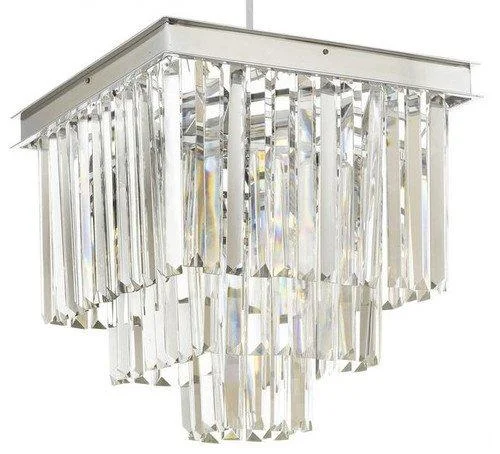 Chandeliers for Low Ceilings to Avoid OvercrowdingChandeliers for Low Ceilings to Avoid OvercrowdingRetro Palladium Crystal Glass Fringe 3-Tier Semi Flush Mount Chandelier Silver Chrom W 14" X H 19" - 26009/3/Flush