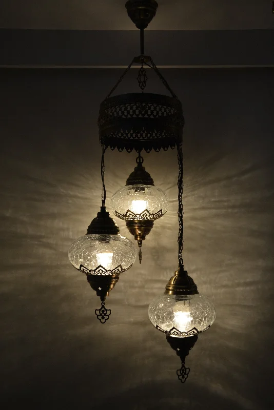 Chandeliers with Adjustable Height for Custom InstallationChandeliers with Adjustable Height for Custom InstallationTurkish Crackle Glass 3 Globe Chandelier Chandeliers with Adjustable Height for Custom InstallationChandeliers with Adjustable Height for Custom InstallationTurkish Crackle Glass 3 Globe Chandelier