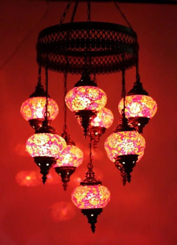 Chandeliers with Metal Frames in Silver FinishChandeliers with Metal Frames in Silver FinishTurkish Mosaic 9 Globe Chandelier Lamp Chandeliers with Metal Frames in Silver FinishChandeliers with Metal Frames in Silver FinishTurkish Mosaic 9 Globe Chandelier Lamp
