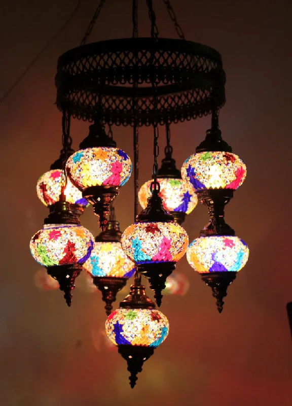 Ceiling - Mounted Chandeliers for Standard CeilingsCeiling - Mounted Chandeliers for Standard CeilingsTurkish Mosaic 9 Globe Chandelier Lamp Ceiling - Mounted Chandeliers for Standard CeilingsCeiling - Mounted Chandeliers for Standard CeilingsTurkish Mosaic 9 Globe Chandelier Lamp