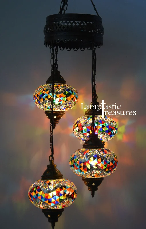 Large Chandeliers for Grand Halls and FoyersLarge Chandeliers for Grand Halls and FoyersTurkish Mosaic 4 Globe Chandelier Lamp
