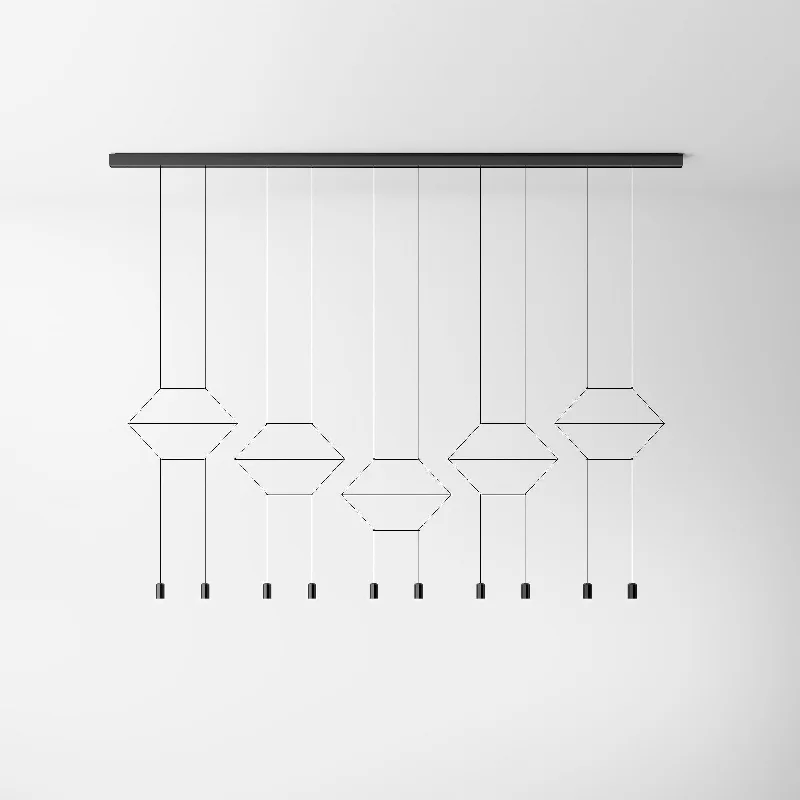 Chandeliers with Metal Frames in Black FinishChandeliers with Metal Frames in Black FinishVibia Wireflow Lineal Suspension Light Chandeliers with Metal Frames in Black FinishChandeliers with Metal Frames in Black FinishVibia Wireflow Lineal Suspension Light