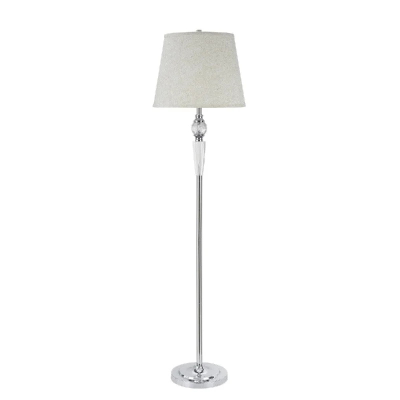 Bohemian Inspired Floor Lamp for Eclectic Home DecorBohemian Inspired Floor Lamp for Eclectic Home DecorAspen Creative One-Light Crystal Accented Floor Lamp, Transitional Design in Chrome, 60" High - CHROME
