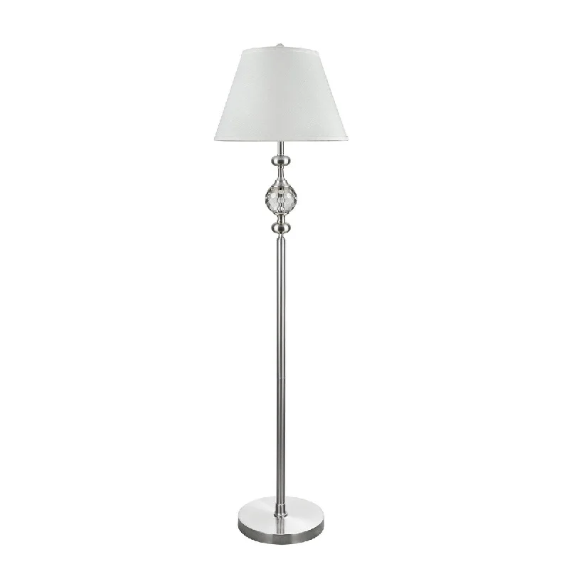 Way Switch Floor Lamp for Multiple Light Intensity Levels Way Switch Floor Lamp for Multiple Light Intensity LevelsAspen Creative One-Light Crystal Accented Floor Lamp, Transitional Design in Satin Nickel, 61" High - SATIN NICKEL Way Switch Floor Lamp for Multiple Light Intensity Levels Way Switch Floor Lamp for Multiple Light Intensity LevelsAspen Creative One-Light Crystal Accented Floor Lamp, Transitional Design in Satin Nickel, 61" High - SATIN NICKEL